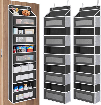 Over The Door Organizer Storage-5-Tier Hanging Organizer with 10 Large Pockets, Anti-Tilt Design, 44 lb Capacity for Bedroom, Bathroom, Baby Product Ptorage，Dormitory Storage，Back to School Must Have