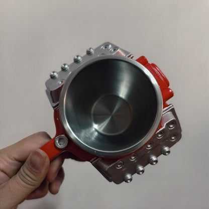 "Desktop Engine" V8 Mug! Double-Wall Insulation & Personalized Engraving. The Perfect Hot/Cold Gift for Car Lovers.