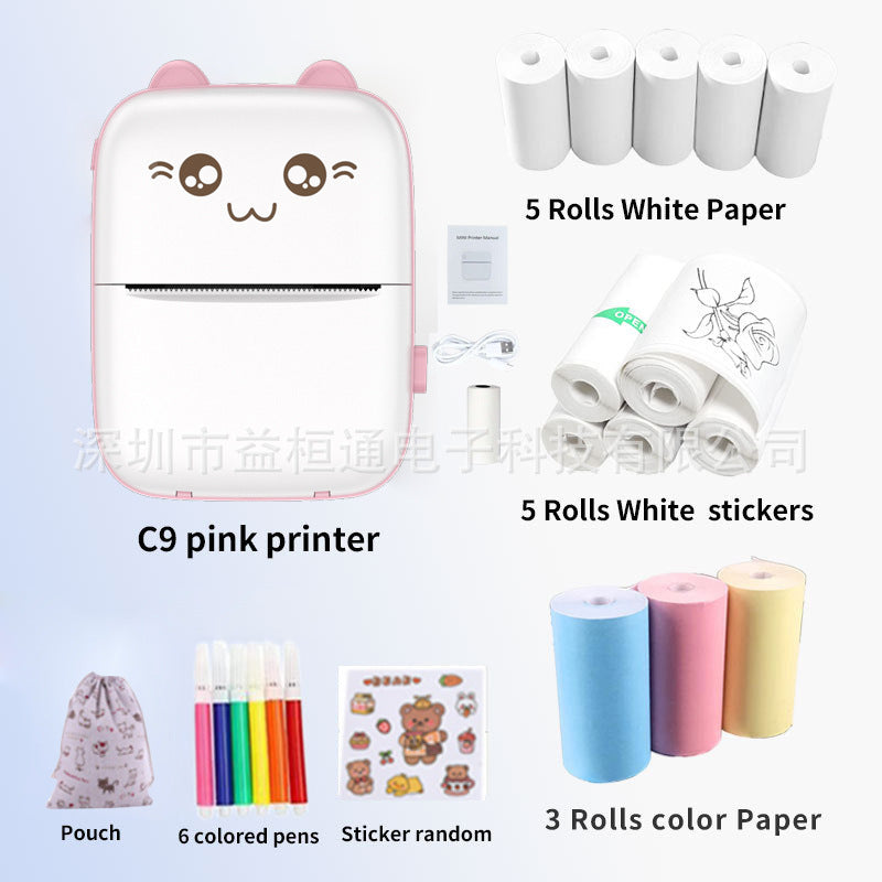 All-in-One Cat-Shaped Printer – Print Photos & Labels Anywhere, USB Charged, No Ink Required