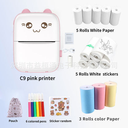 All-in-One Cat-Shaped Printer – Print Photos & Labels Anywhere, USB Charged, No Ink Required