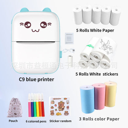 All-in-One Cat-Shaped Printer – Print Photos & Labels Anywhere, USB Charged, No Ink Required