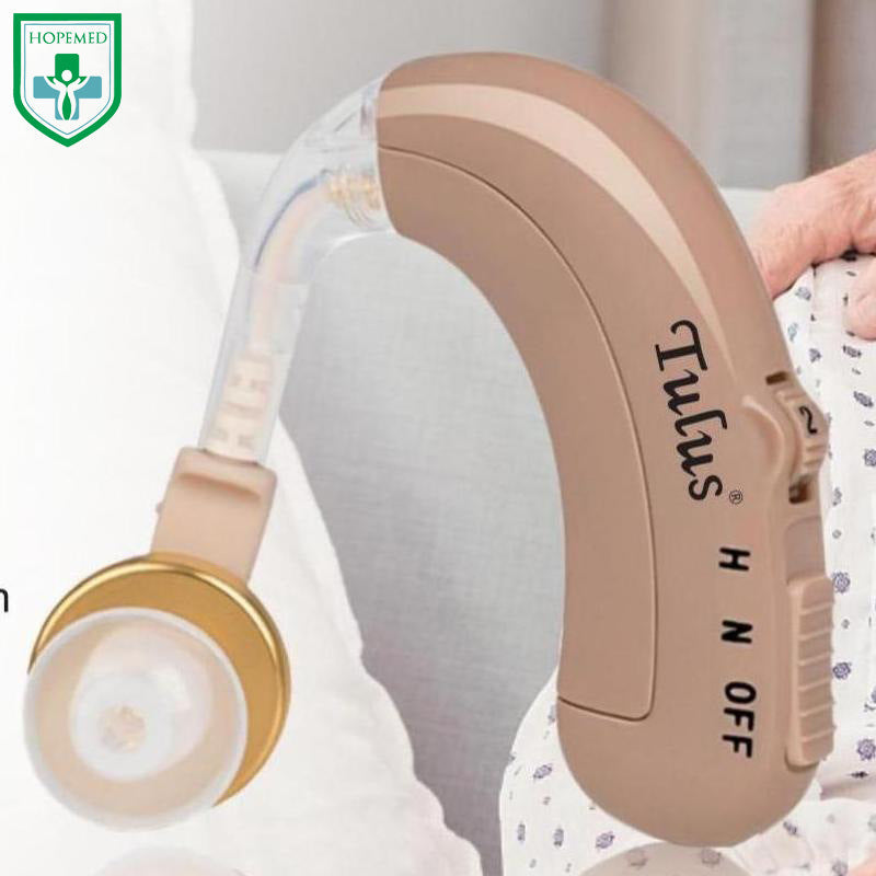 Seniors Rechargeable Hearing Aids - Noise Cancelling, BTE OTC for Severe Loss, 40H Use, Volume Control