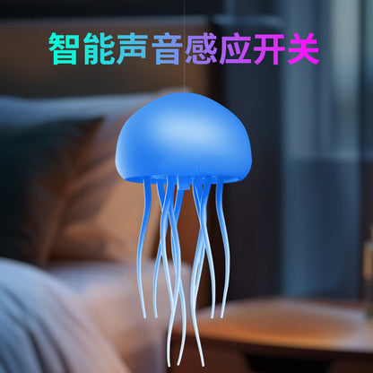New Cross-Border Amazon Creative Voice-Controlled Lamp Bedroom Bedside Small Lamp Gift Led Lamp Jellyfish Voice-Controlled Night Light