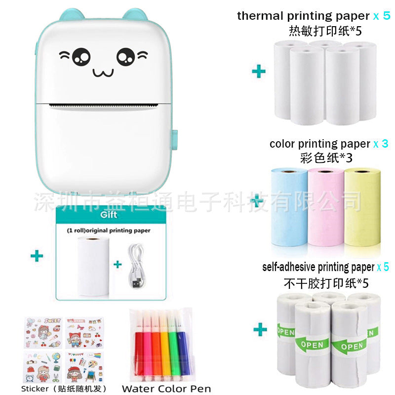 All-in-One Cat-Shaped Printer – Print Photos & Labels Anywhere, USB Charged, No Ink Required