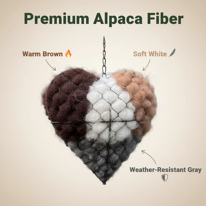 Handmade Alpaca Fiber Bird Nesting Heart